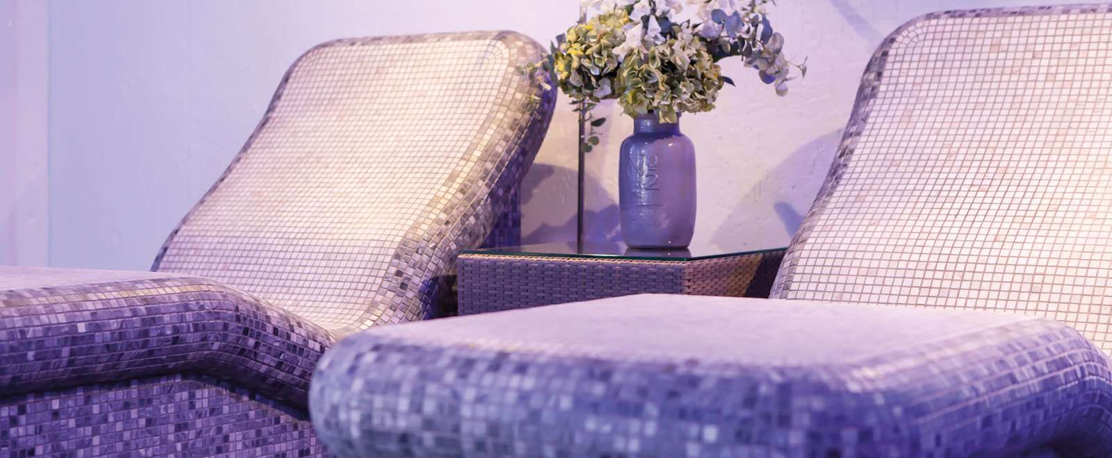 Stone beds in the spa at the Royal Duchy Hotel