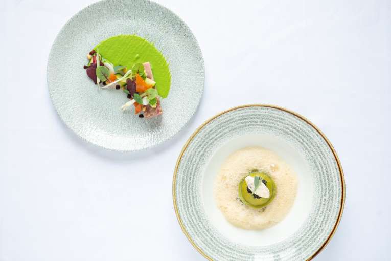 Ravioli and terrine restaurant starters