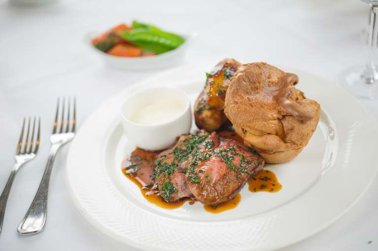 A Sunday roast with giant Yorkshire pudding
